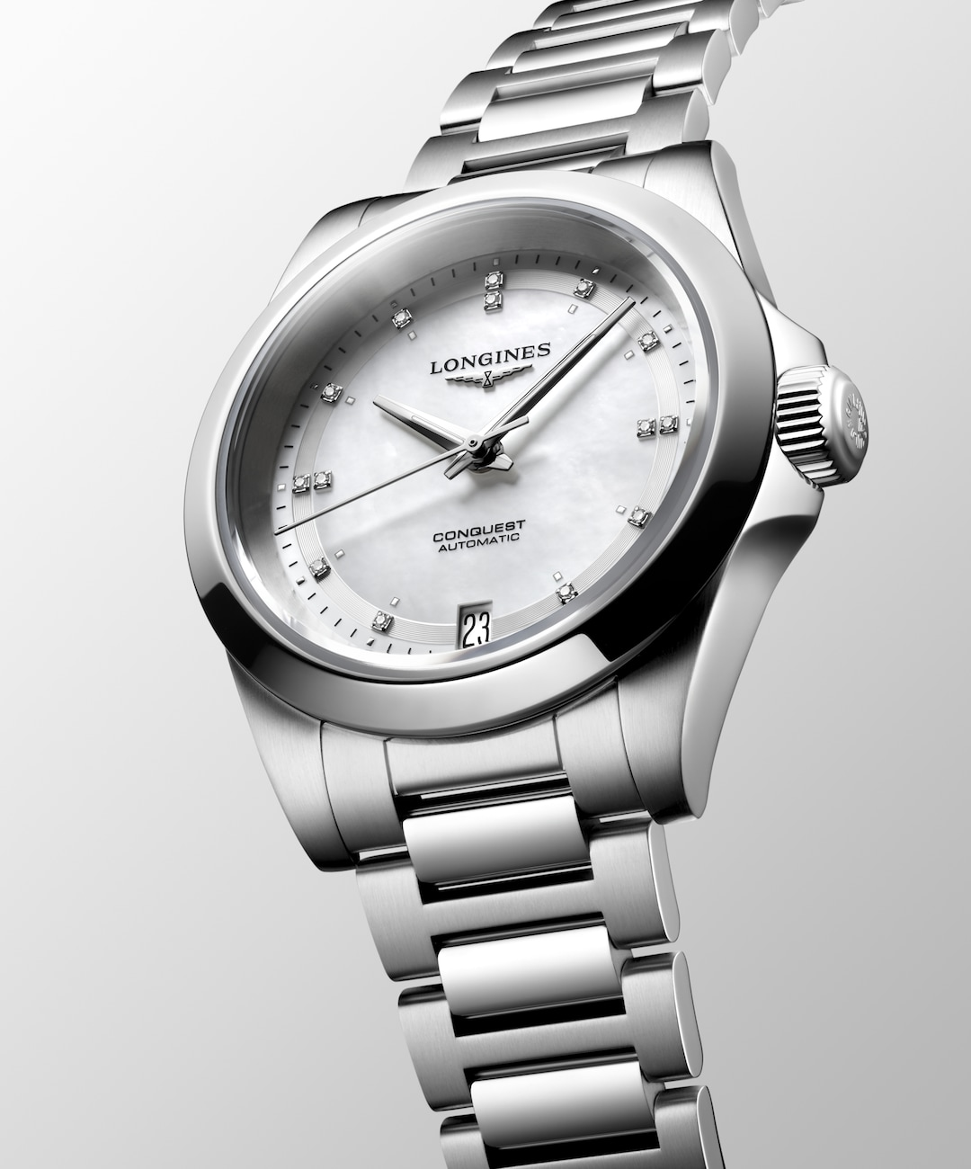 LONGINES Conquest L3.430.4.87.6 Mother-of-Pearl Dial With Diamond Hour Markers