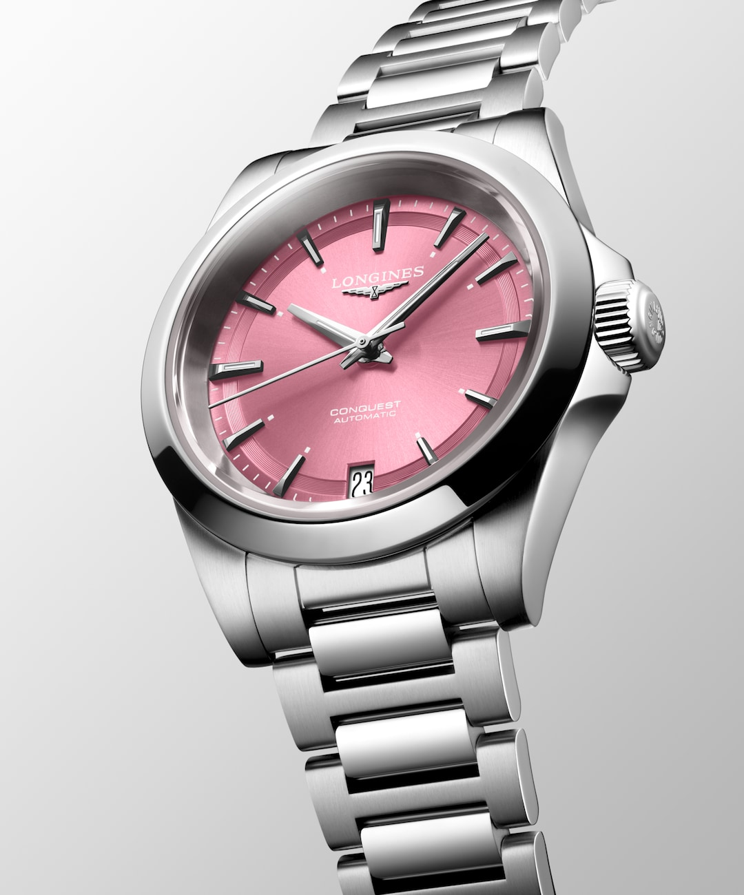 LONGINES Conquest L3.430.4.99.6 Pink Dial With Stainless Steel Case and Bracelet