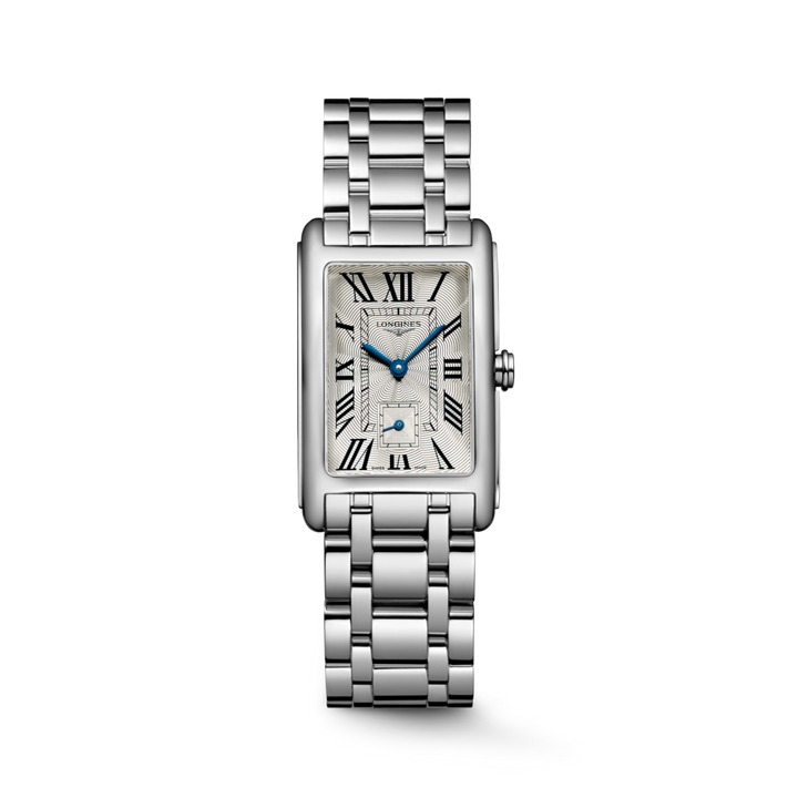 LONGINES DolceVita L5.512.4.71.6 Rectangular Watch With Silver Dial and Stainless Steel Bracelet