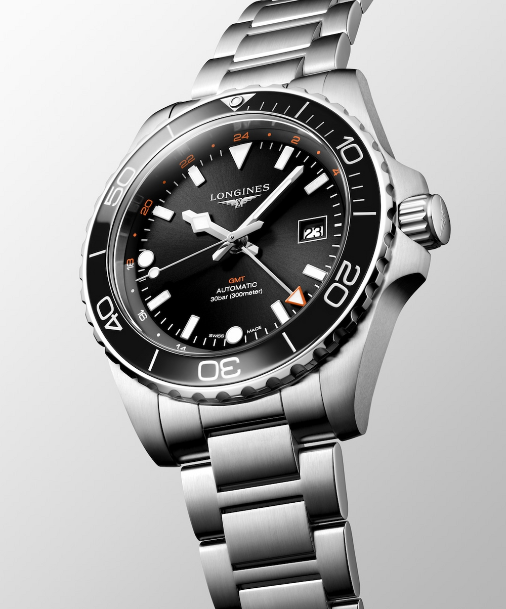 LONGINES HydroConquest GMT L3.890.4.56.6 Black Dial With Ceramic Bezel