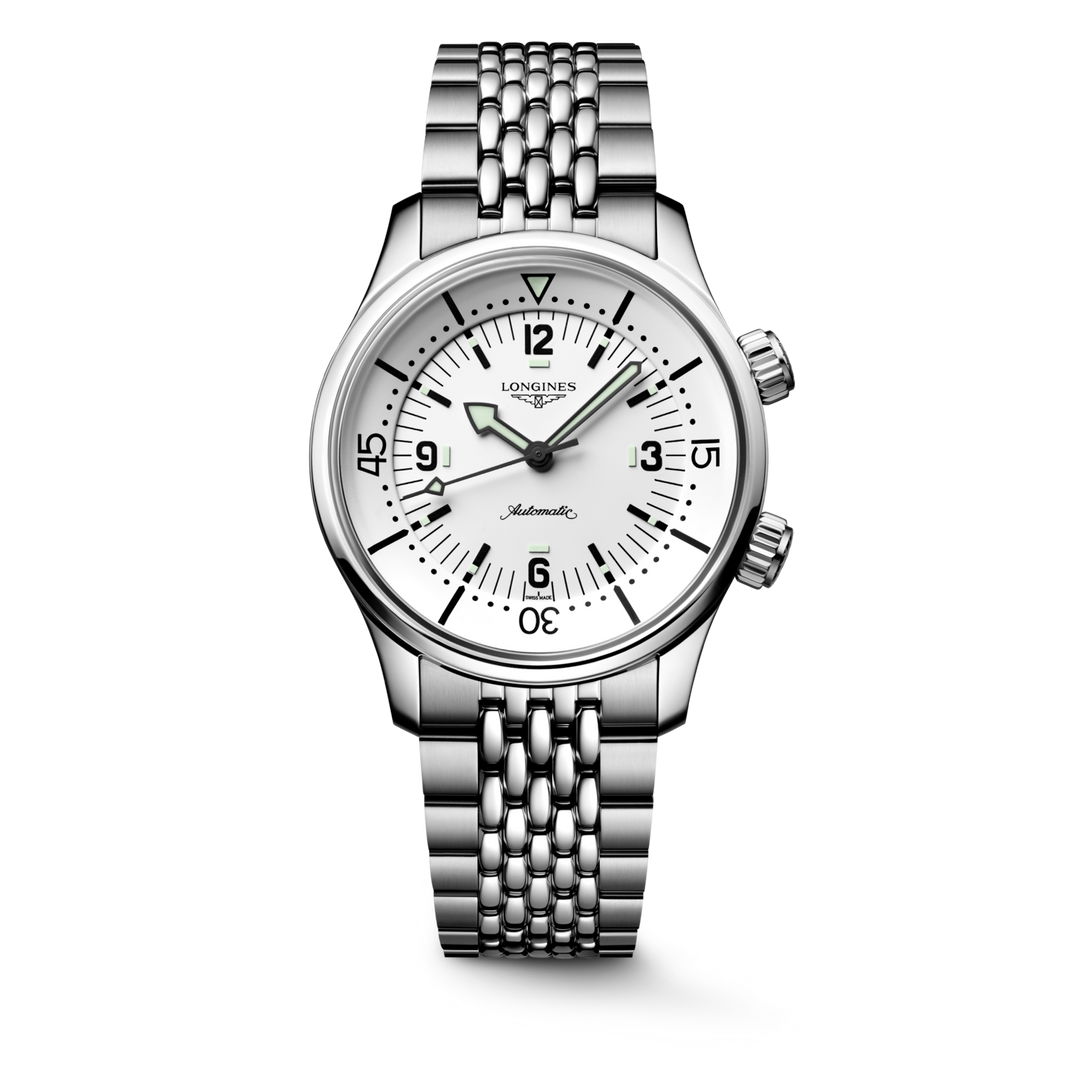 LONGINES Legend Diver L3.764.4.16.6 39mm Watch With White Matte Dial