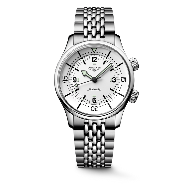 LONGINES Legend Diver L3.764.4.16.6 39mm Watch With White Matte Dial