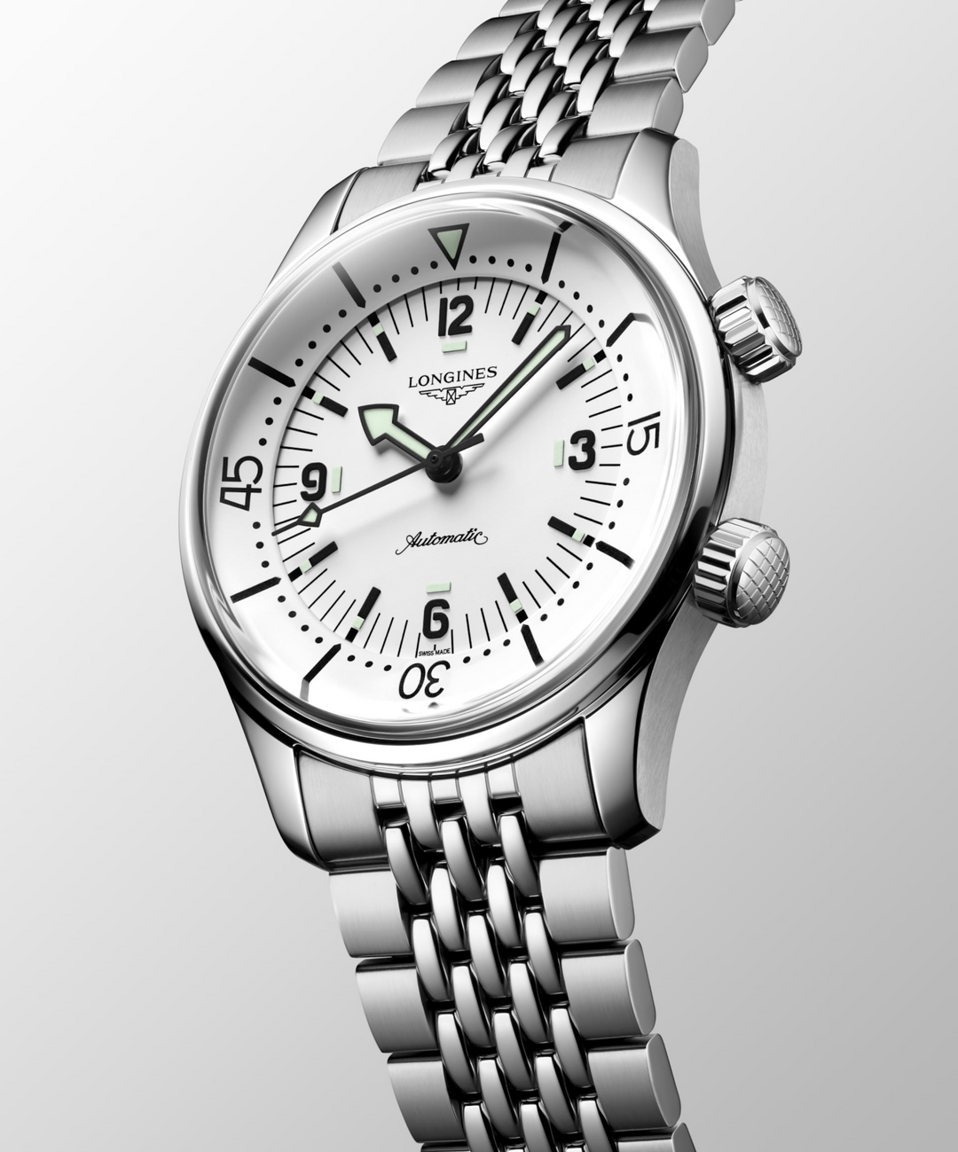LONGINES Legend Diver L3.764.4.16.6 White Dial With Stainless Steel Case