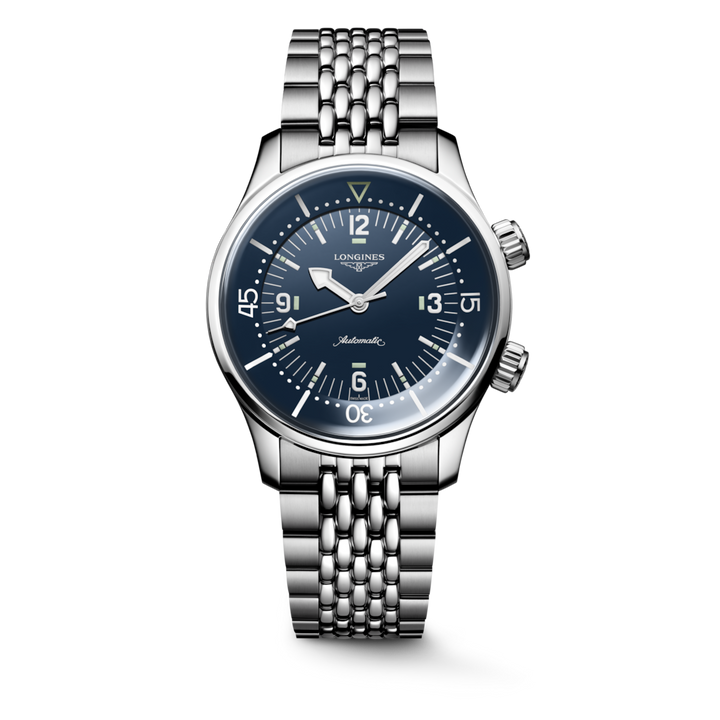 LONGINES Legend Diver L3.764.4.99.6 39mm Watch With Grey Dial and Stainless Steel Bracelet