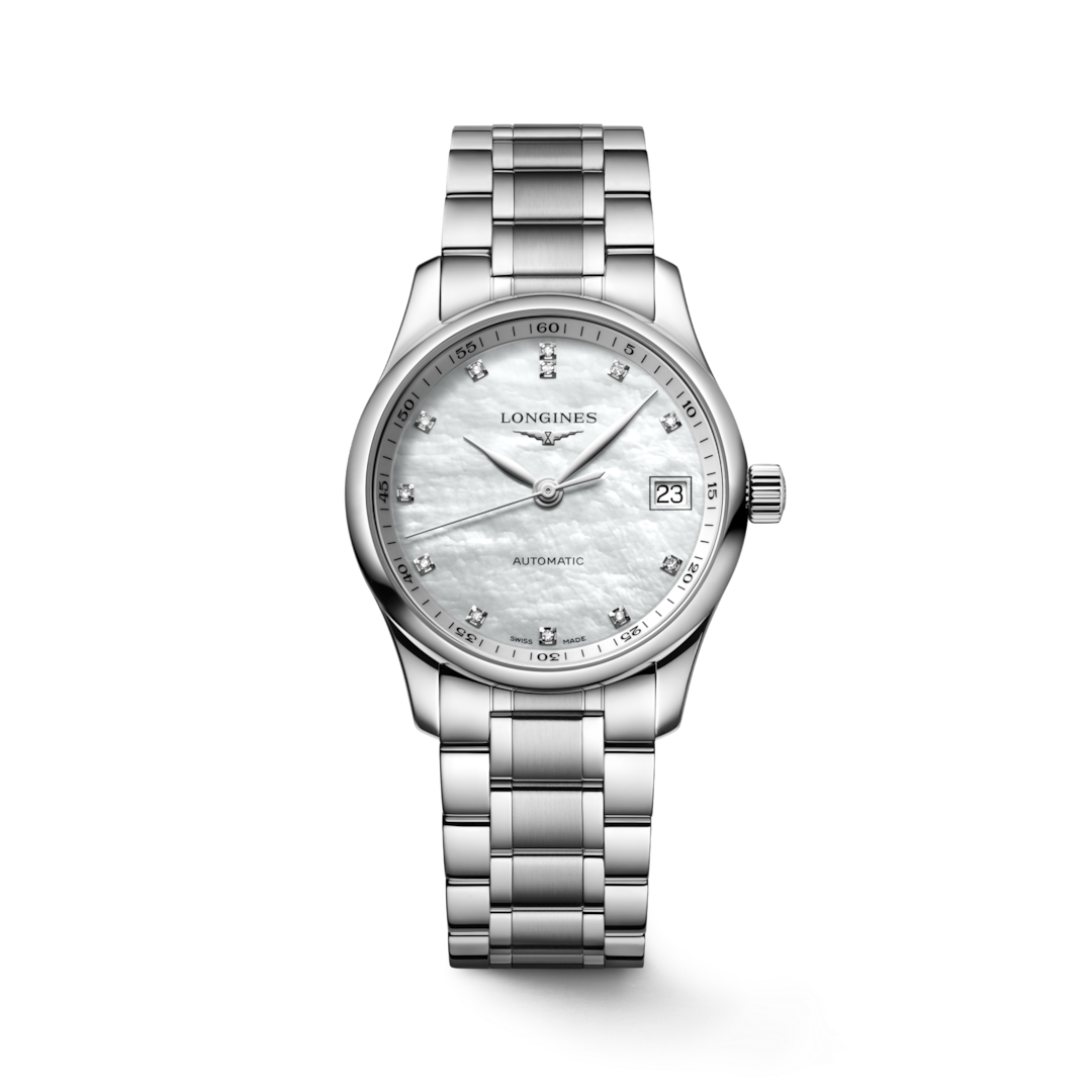 LONGINES Master Collection L2.357.4.87.6 34mm Watch With Mother-of-Pearl Diamond Dial