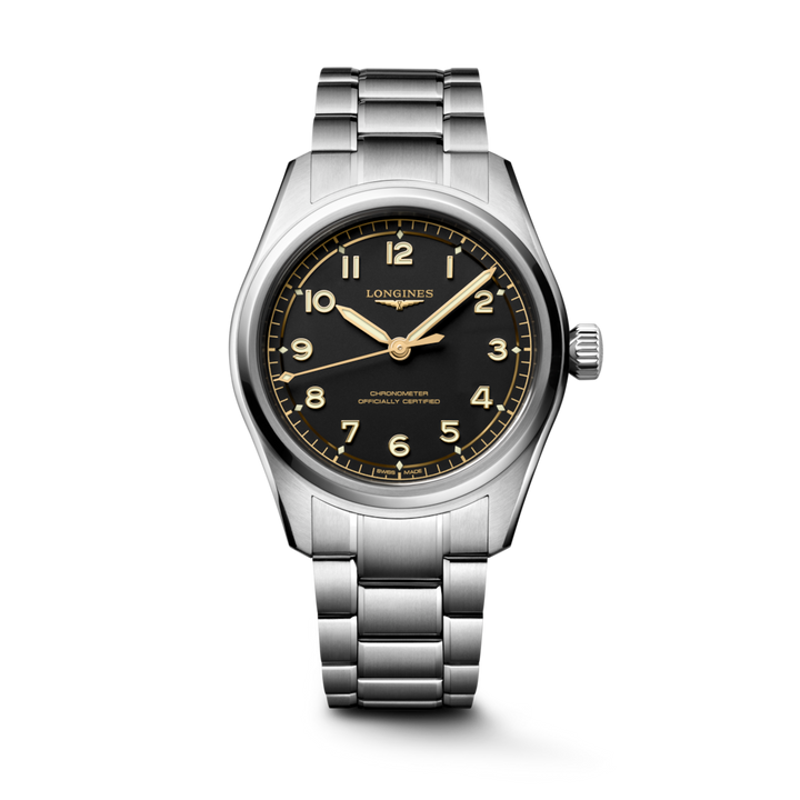 LONGINES Spirit Pilot L3.809.4.53.6 39mm Watch With Black Dial