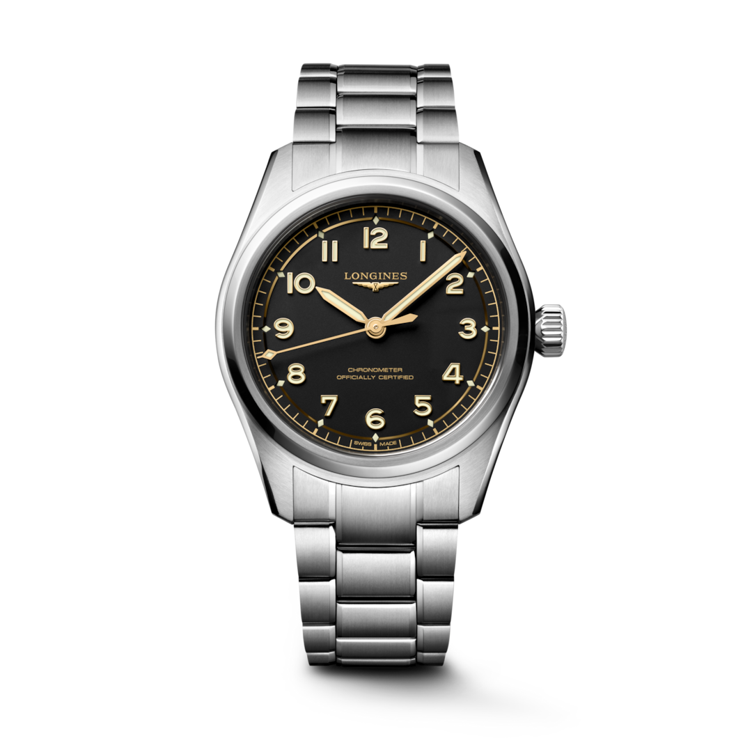 LONGINES Spirit Pilot L3.809.4.53.6 39mm Watch With Matte Black Dial