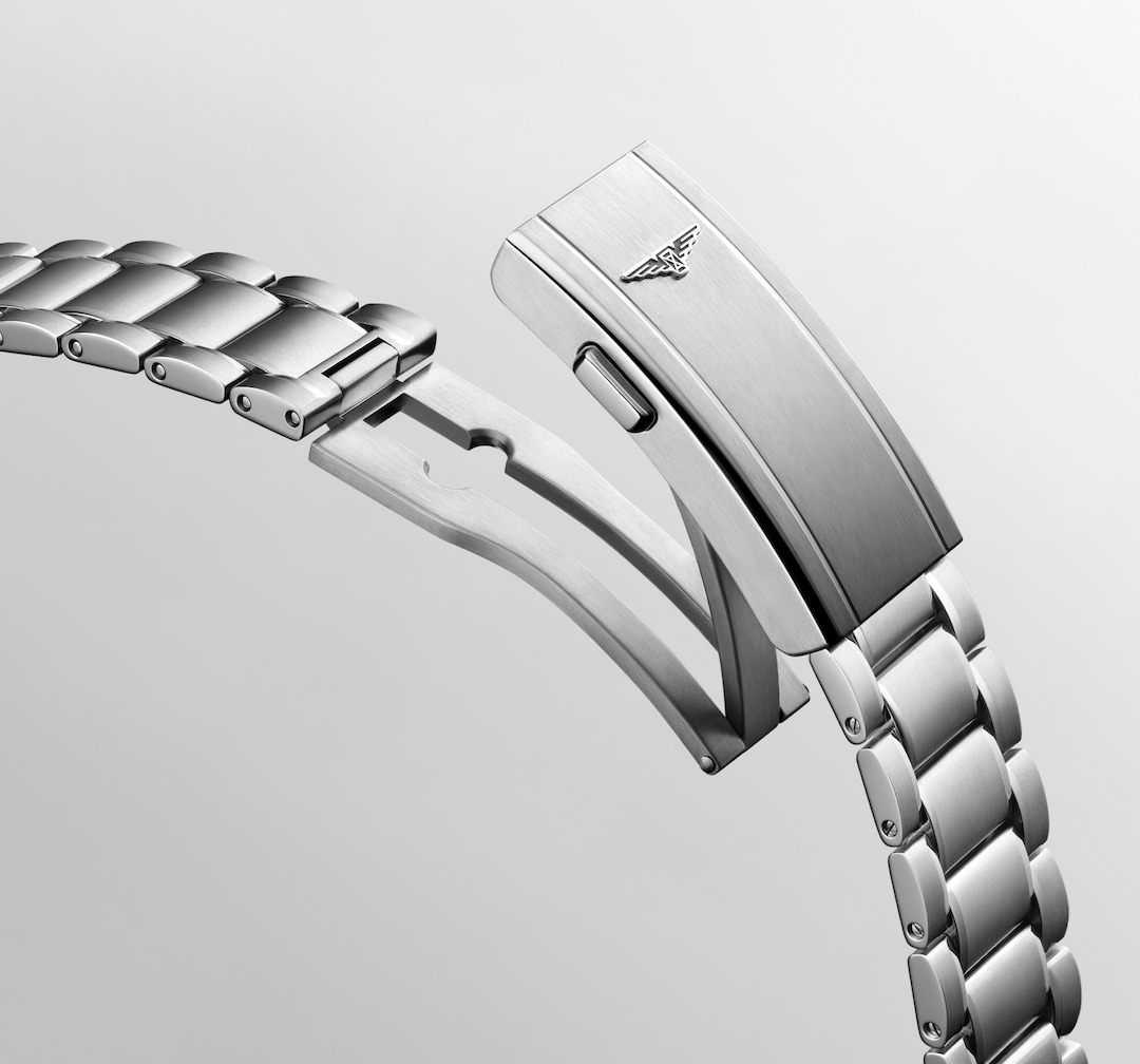 LONGINES Spirit Pilot Stainless Steel Bracelet With Double Security Folding Clasp