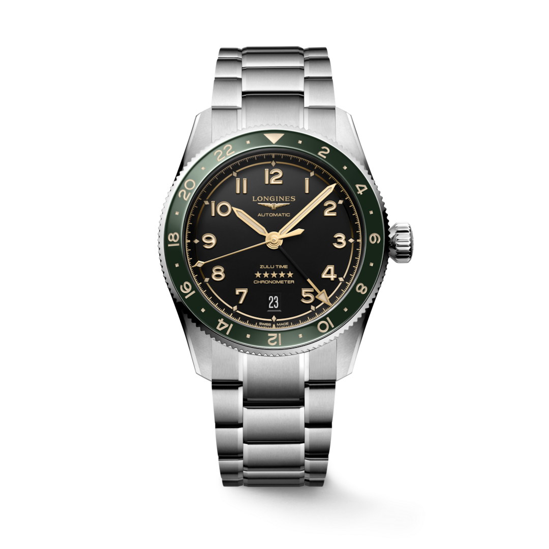LONGINES Spirit Zulu Time L3.802.4.63.6 39mm Watch With Anthracite Dial and Stainless Steel Bracelet