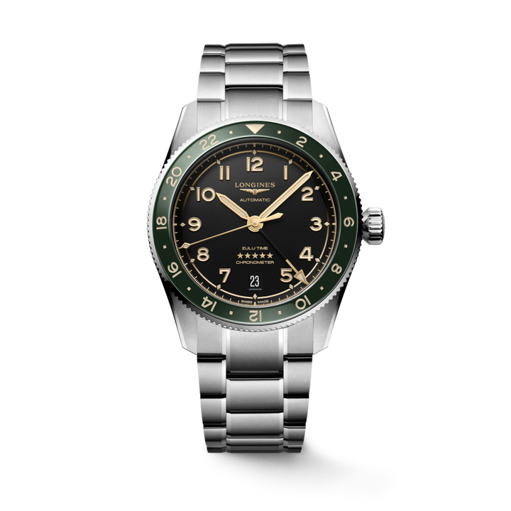 LONGINES Spirit Zulu Time L3.802.4.63.6 39mm Watch With Anthracite Dial and Stainless Steel Bracelet