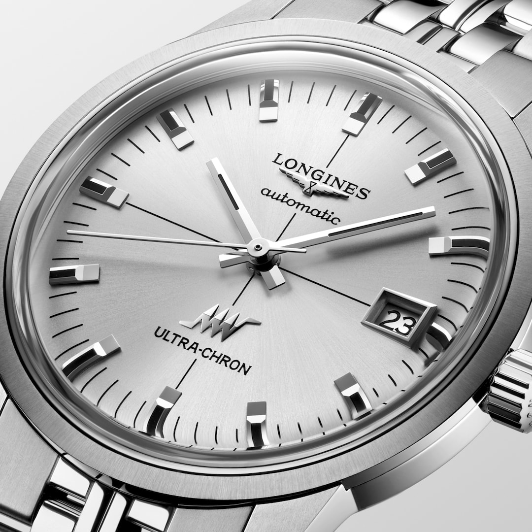 LONGINES Ultra-Chron Classic L2.537.4.72.6 Sunray Silver Dial With Applied Indexes