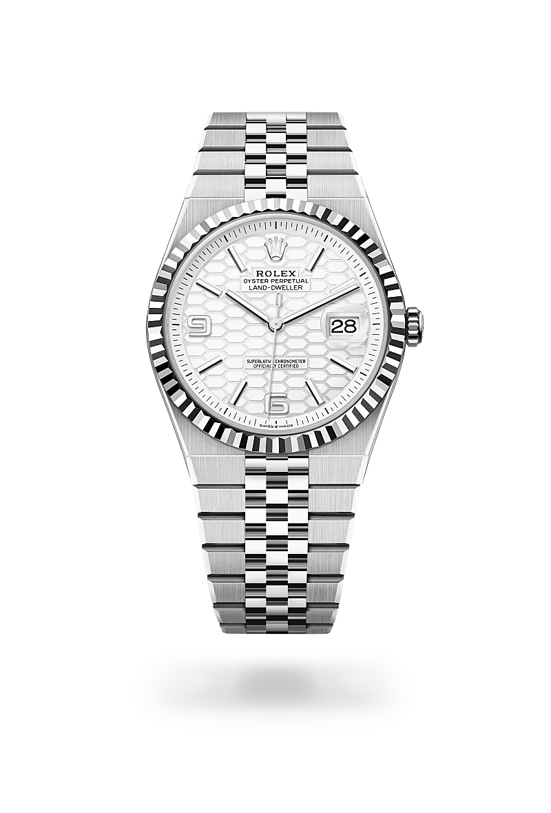 Rolex Land-Dweller 40 White Rolesor - combination of Oystersteel and white gold, M127334-0001