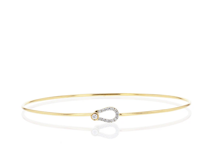 Phillips House Mini Keyhole Love Always Bracelet with a diamond keyhole motif and bezel-set diamond on a slim gold band.