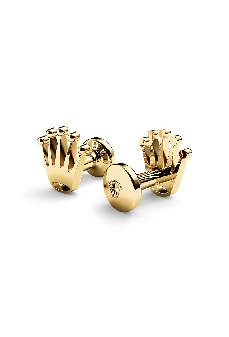 Rolex ‘Crown’ cufflinks Yellow gold A1018 at Richter & Phillips Jewelers