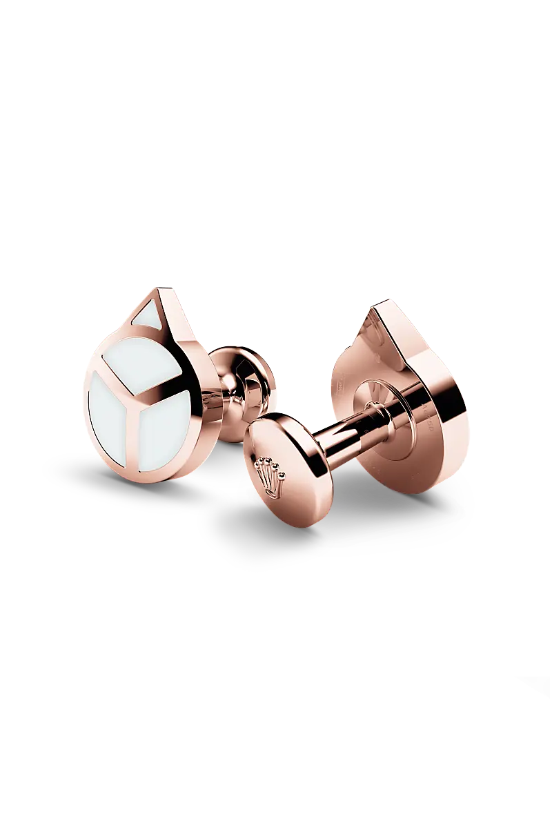 Rolex ‘Hand’ cufflinks Everose gold and luminescent material A1025 at Richter & Phillips Jewelers