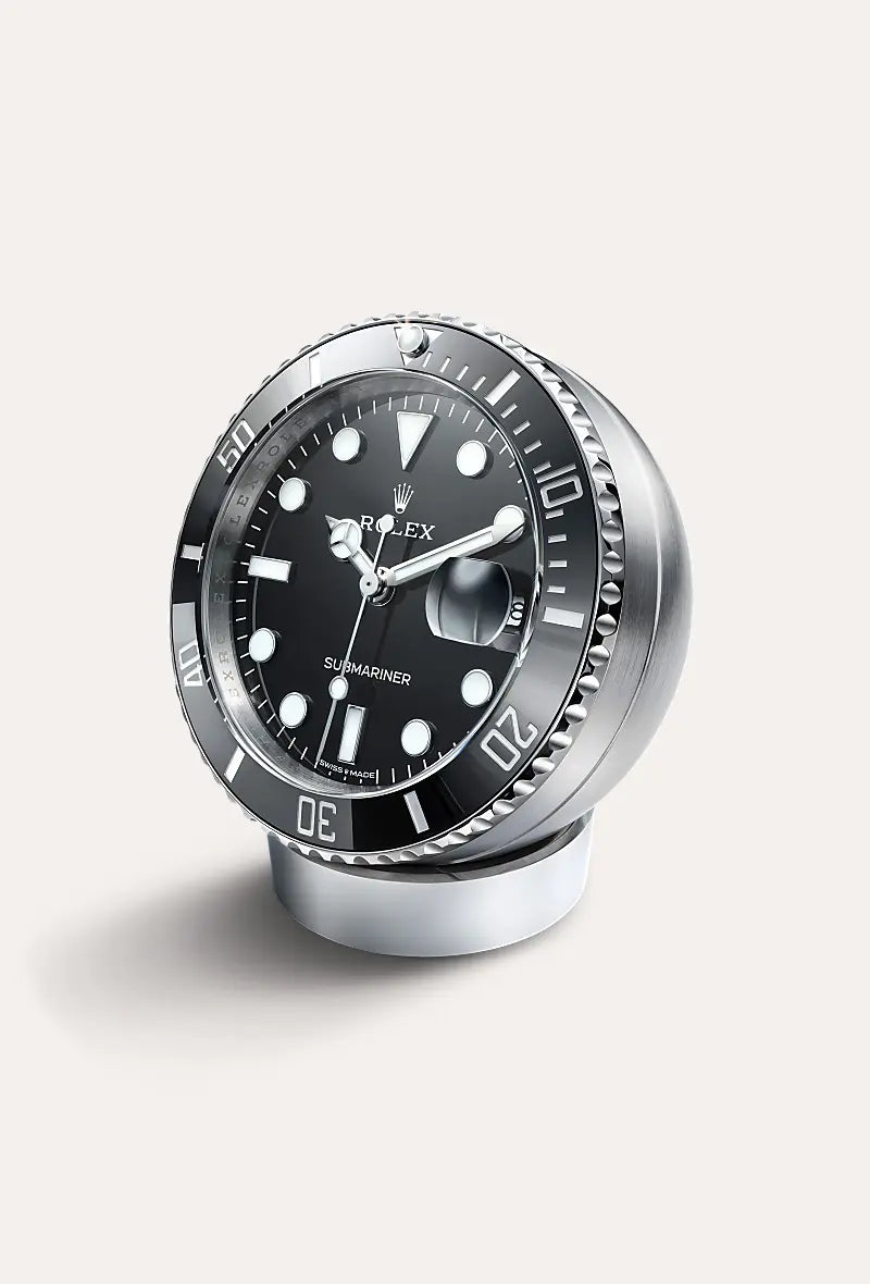Rolex Submariner Date desk clock 80 mm, stainless steel C909010LN-0001 at Richter & Phillips Jewelers